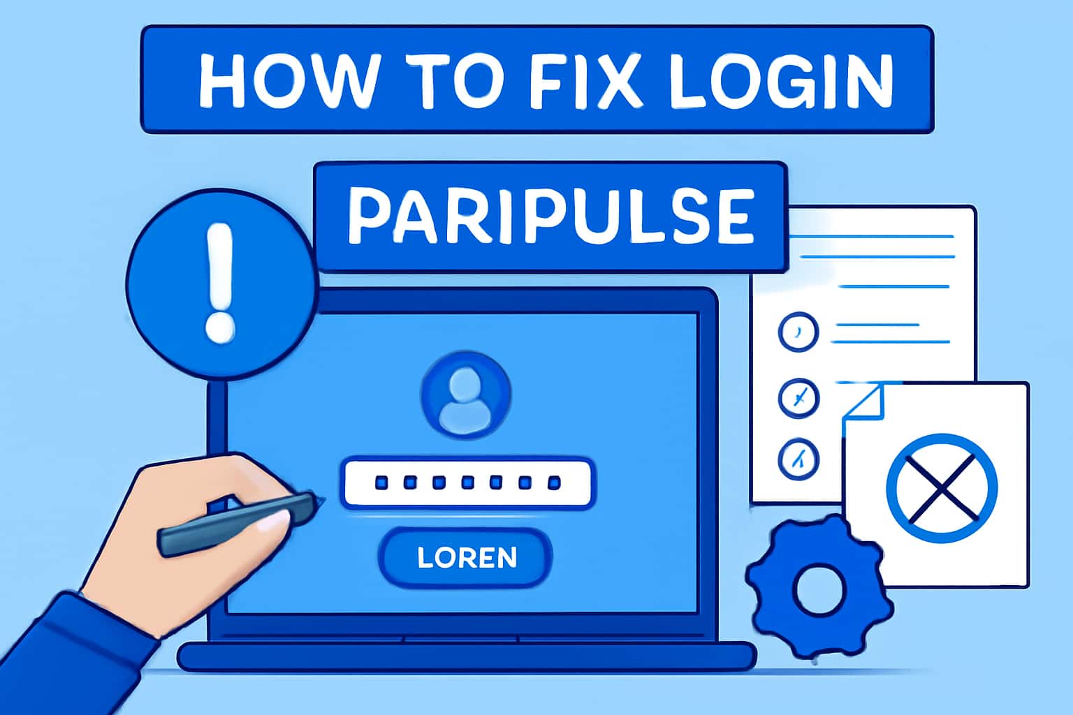 A high-quality image illustrating the concept of fixing login issues on the Paripulse app.