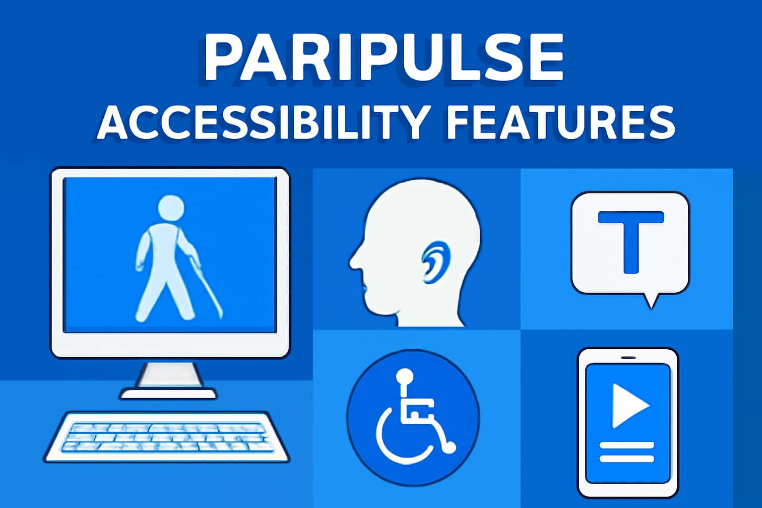 An informational graphic showcasing the accessibility features of Paripulse.