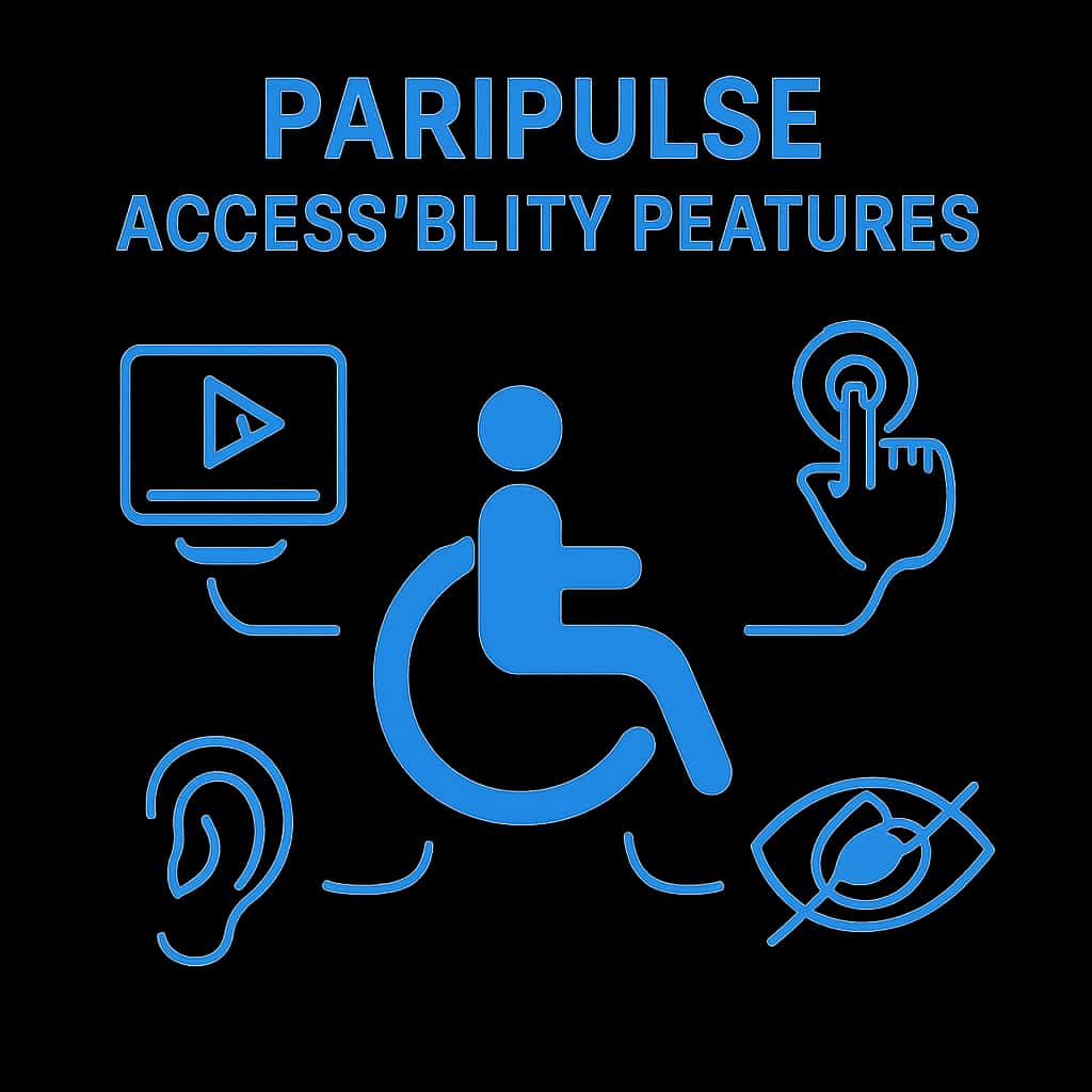 An educational illustration detailing Paripulse accessibility features.