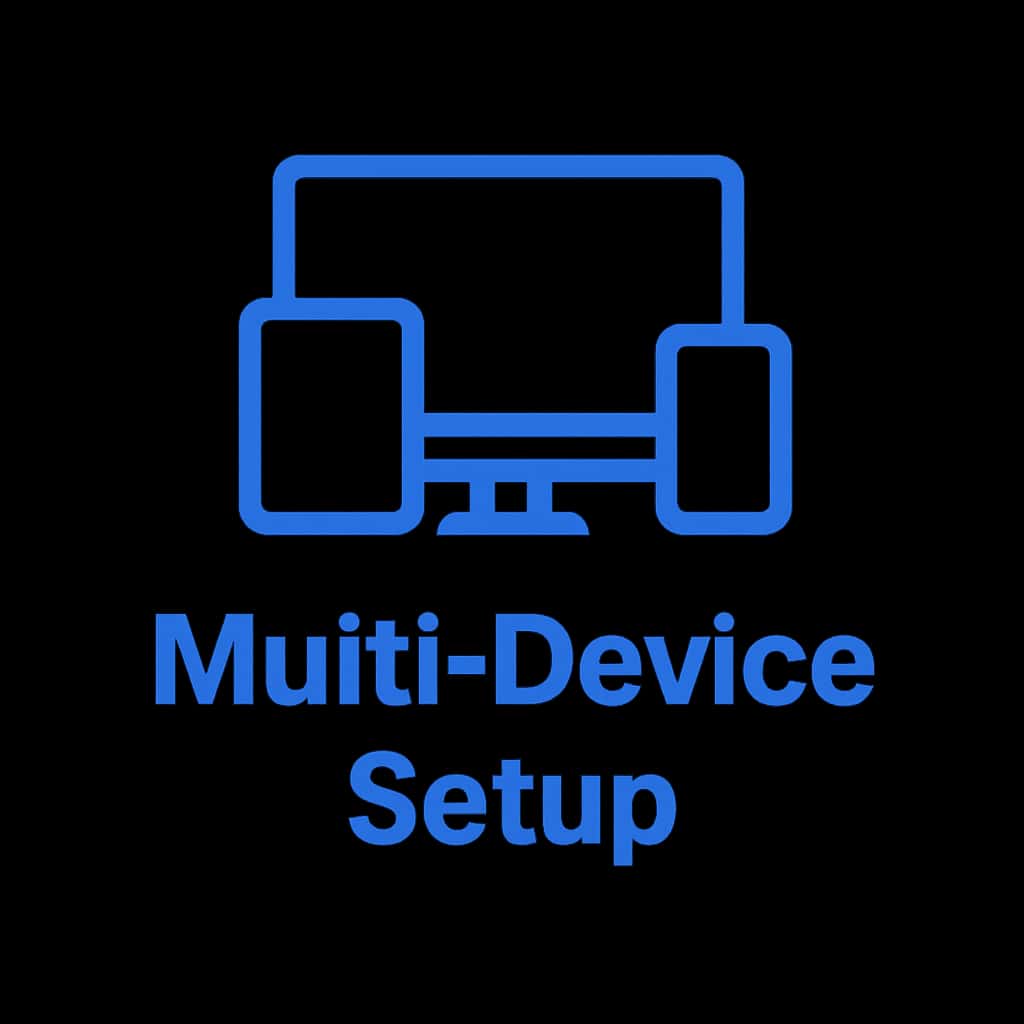 A professional badge illustrating the concept of Paripulse Multi-Device Setup.