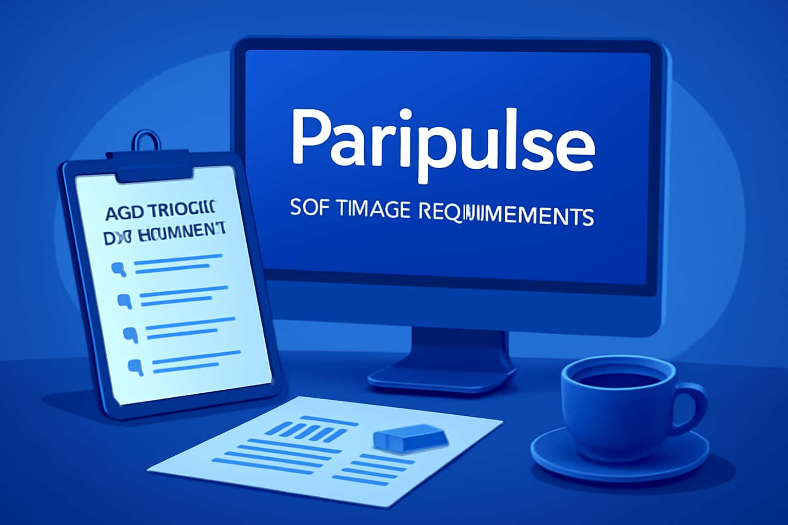 A modern informational scene displaying Paripulse Software Requirements with a focus on device compatibility.