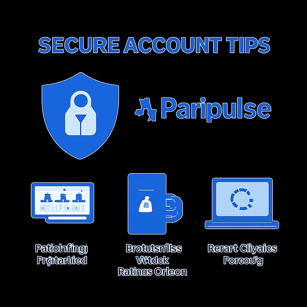 An educational diagram about account security tips for Paripulse, featuring the text 'Secure Account Tips'.