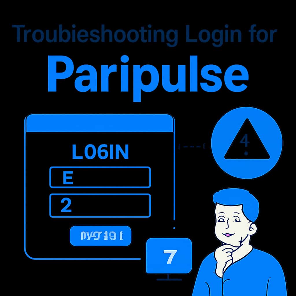 An educational diagram showcasing steps for resolving login issues in Paripulse.